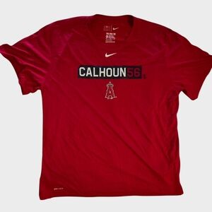 Nike Tee Red Graphic T-Shirt with Calhoun 56 Print XXL